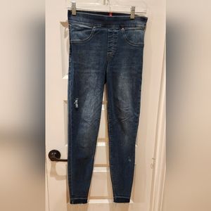 Women's distressed Spanx denim leggings
